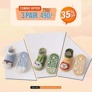 All Seasons Non-Slippery Heel Style Cartoon Printed Soft and Comfortable Baby Socks