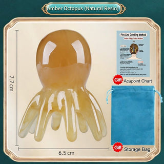 Multifunction Octopus Scalp Massager Meridian Therapy Scraping Hair Comb