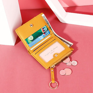 Fashionable and Multifunctional Short Zipper Bifold Wallet for Women