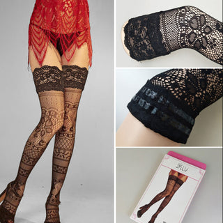 European and American Style Sexy Long Jacquard Socks Fishnet High Mesh Stockings