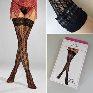 European and American Style Sexy Long Jacquard Socks Fishnet High Mesh Stockings