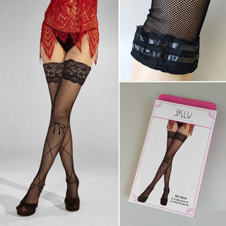 European and American Style Sexy Long Jacquard Socks Fishnet High Mesh Stockings