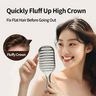 Bleak Electroplated Curved Vented Rib Hair Comb for Effortless Styling