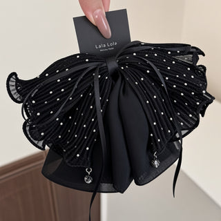 Korean Style Bow Ribbon Ponytail Hair Clip For Women