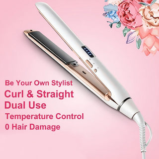 Professional Ceramic Dual-Use Hair Straightener and Curler Styling Wand Pro