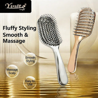 Bleak Electroplated Curved Vented Rib Hair Comb for Effortless Styling