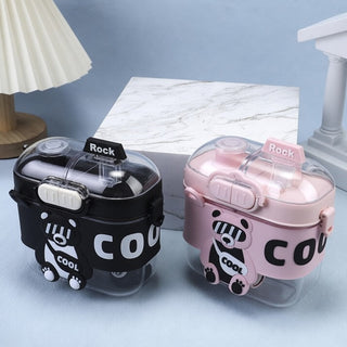 Children's Water Bottle 550ml PP Straw Cup Cartoon Bear Edition