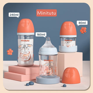Minitutu Brand Premium Glass Feeding Bottle for Baby