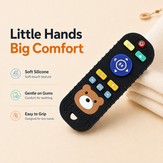 Remote Shaped Food Grade Silicone Anti Eating Hand Teether