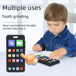Silicone Toy Press Mobile Phone Shaped Baby Teether