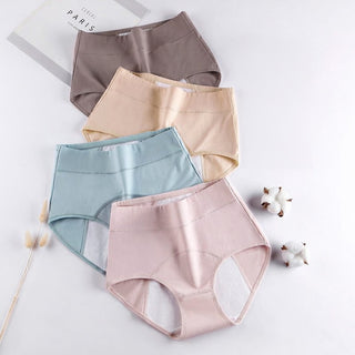 Cotton Women's High Waist Leak-Proof Menstrual Underwear 4-Pack