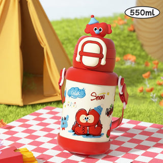 Mr. Hat Kids Stainless Steel Straw Cup 500ml Insulated Bottle Rabbit