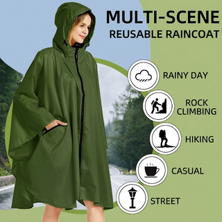 Unisex Lightweight Waterproof Raincoat with Zipper