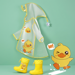 Kids EVA Raincoat for Boys Students Fun Print