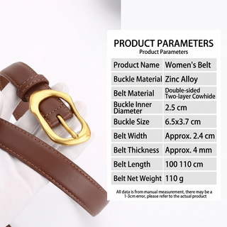Women's Genuine Leather Alloy Pin Buckle Belt
