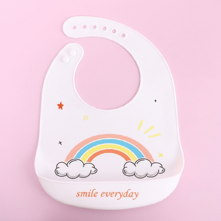 Cute Designed High Quality Silicon Bibs For Children With Food Pocket