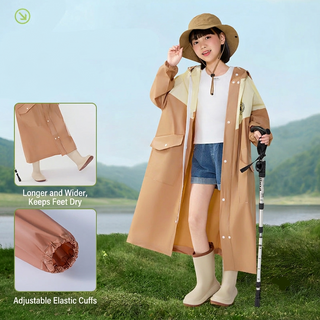 Boys Raincoat With Backpack Slot Waterproof Zipper