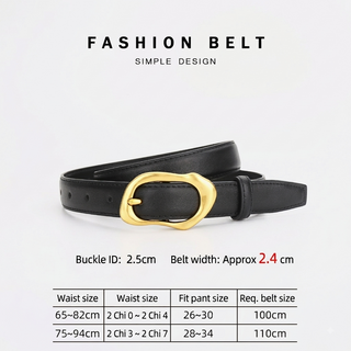 Women's Genuine Leather Alloy Pin Buckle Belt