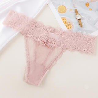 Women's Lace Seamless Solid Color Breathable Premium Thong Panties