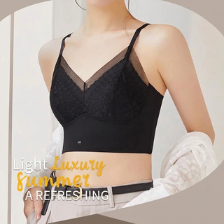 French Style Lace Integrated Suspender Padding Bra