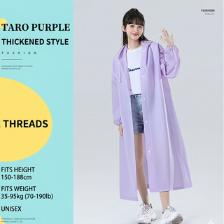 Non-Disposable EVA Rain Poncho for Adults Portable Travel