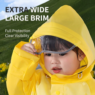 Kids Cartoon Raincoat Waterproof Hooded Poncho With Reflective Strips