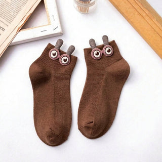 Japanese Style Big Eyes Cartoon Short Tube cotton socks