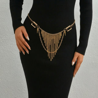 Gothic Punk Metal Body Chain Bikini Thong Sexy Waist Jewelry