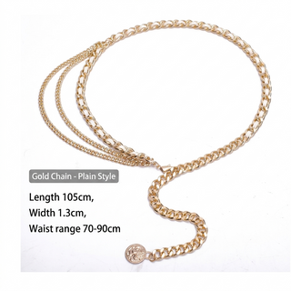 Multi Layered Metal Chain Waist Belt for Women