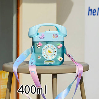 Creative Telephone Water Cup 400ml PC Plastic With Straw Kit