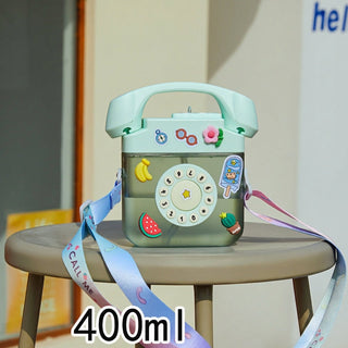 Creative Telephone Water Cup 400ml PC Plastic With Straw Kit