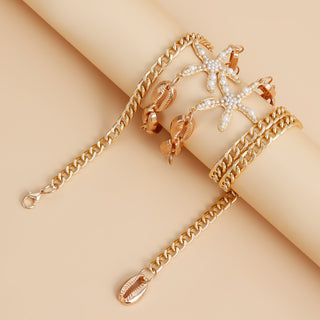 Sexy Gold Starfish Shell Pendant Waist Chain Bikini Jewelry