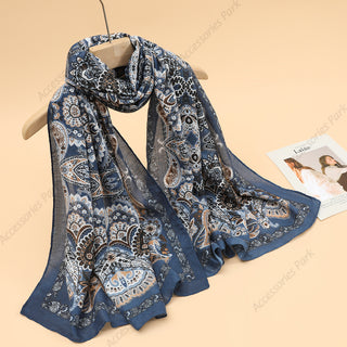 Retro European Style Premium Cotton and Linen Scarf