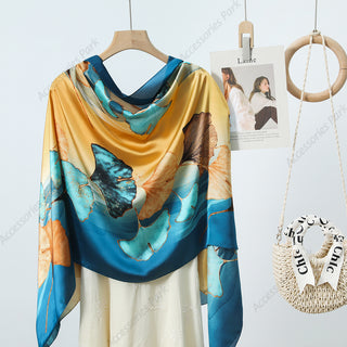 Elegant Multicolor Luxury Design Satin Silk Scarf