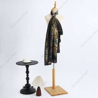 Women's Multicolor Leopard Printed Comfortable Satin Silk Scarf