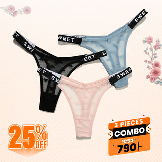 American Style Seamless Comfortable Mesh Women's Thong Panties