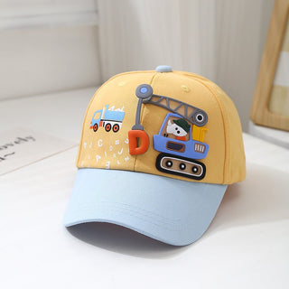 3D Crane Flagged Comfy Baseball Cap for Kids