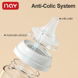 Noair Anti Choking Glass Feeding Bottle for Baby