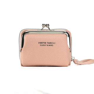 Women's Double Compartment Compact Clutch Style Coin Purse Wallet