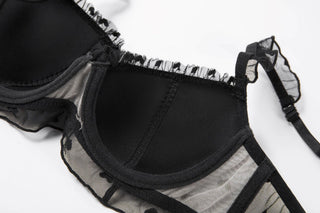 French Lace Underwire Bra Set Breathable Plus Size Lingerie