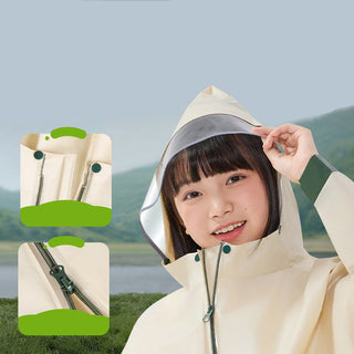 Children's Thickened Waterproof Rain Poncho Maxi Length Backpack Cover