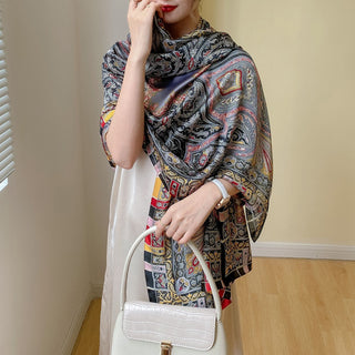 Women's All Dress Matching Beautiful Traditional Design Satin Silk Scarf