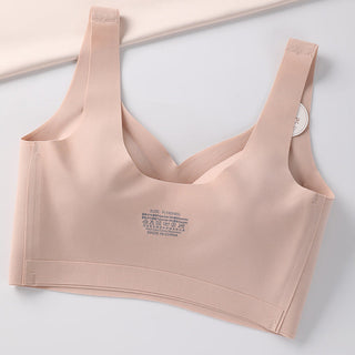 Seamless Wireless Jelly Support Bra with Fixed Cups - Champagne