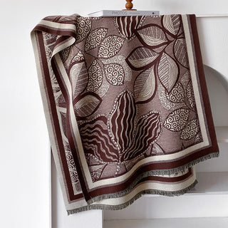 Premium Leaf Pattern Floral Design Printed Winter Shawl for Women