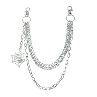 Gothic Spider Web Multi-Layer Metal Waist Chain Belt for Jeans