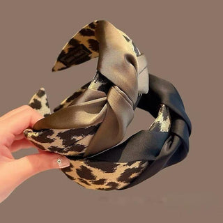 Stylish Leopard Print High Top Wide Headband for Women Styling