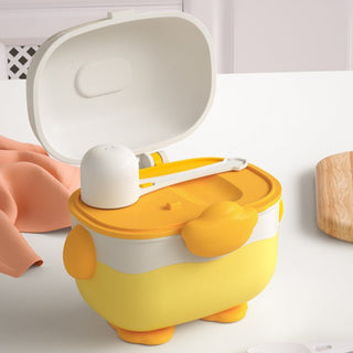 Cute Duck Shape Portable Air Tide Milk Powder Storage Box With Spoon