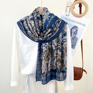Retro European Style Premium Cotton and Linen Scarf