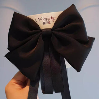Children's Satin Bow Hair Clip Spring Clasp Princess Style