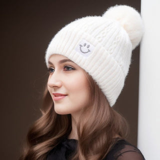 Women's Thick Furball knitted Warm Ear Protection Beanie